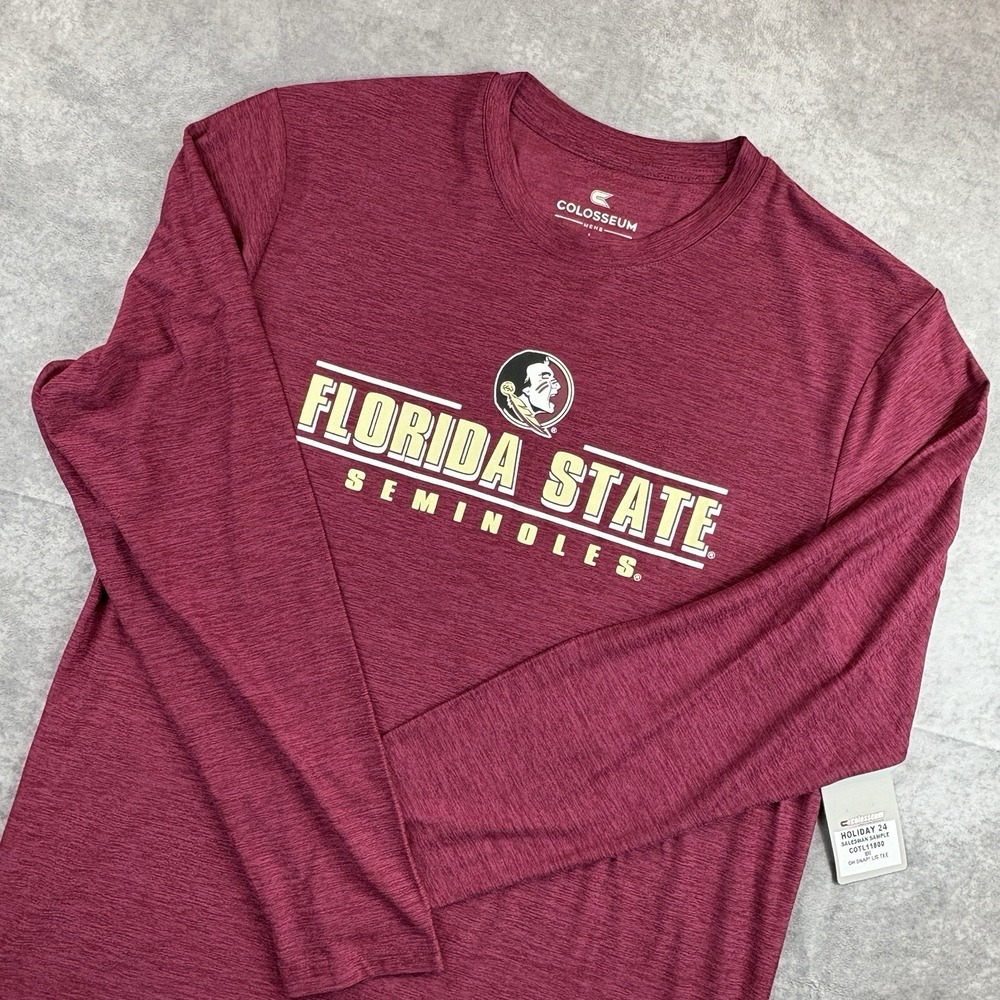 Florida State Seminoles Long Sleeve Shirt Mens L Red College FSU Sample Rare NEW